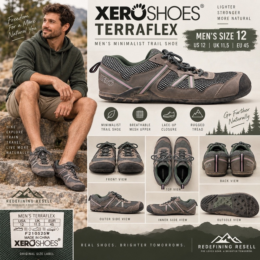 Xero Shoes Terraflex Mens Minimalist Trail Shoe Size 12 Brown Black F210525W
